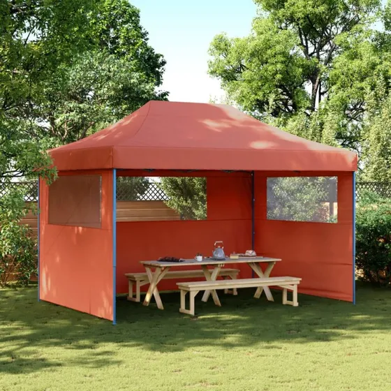 vidaXL foldbart pop-up festtelt 3 sidevgge terracotta