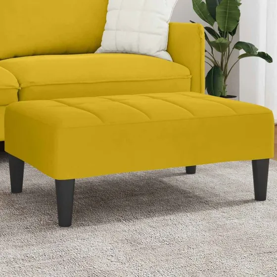 vidaXL fodskammel 77x55x31 cm velour gul