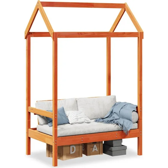 vidaXL bnk med tag 117,5x70x176,5 cm massivt fyrretr, gyldenbrun