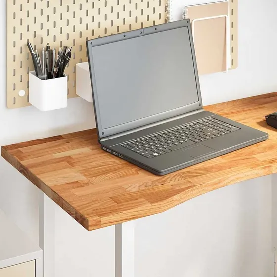 vidaXL bordplade massivt egetræ 100x50x2,5 cm lysebrun