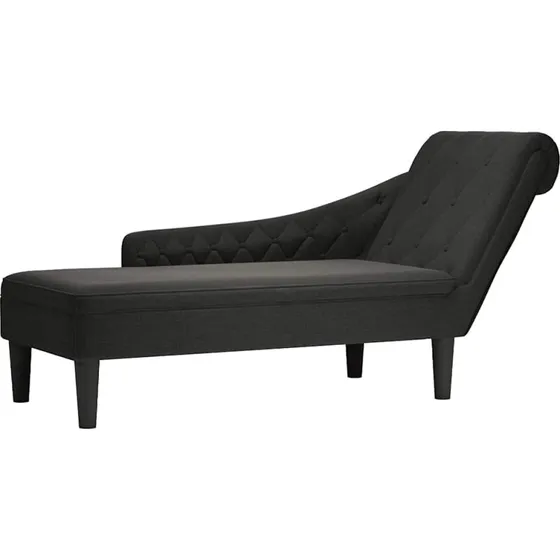 vidaXL chaiselong med pude og hjre armln i sort stof