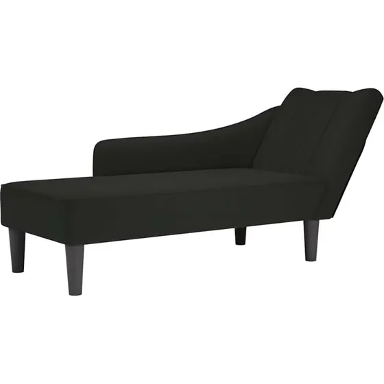 vidaXL chaiselong med hjre armln i sort fljl