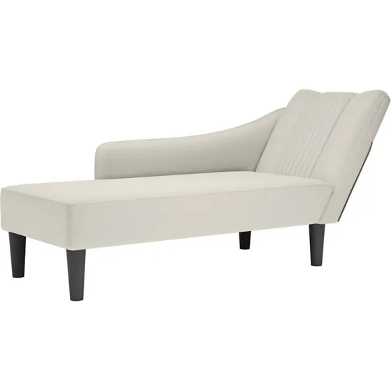 vidaXL chaiselong højre armlæn fløjl creme