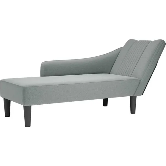 vidaXL chaiselong med hjre armln - lysegr stof