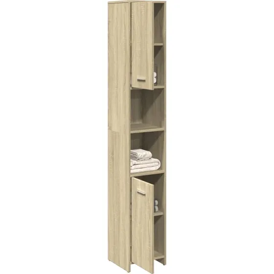 vidaXL badeværelsesskab 30x30x183,5 cm Sonoma-eg