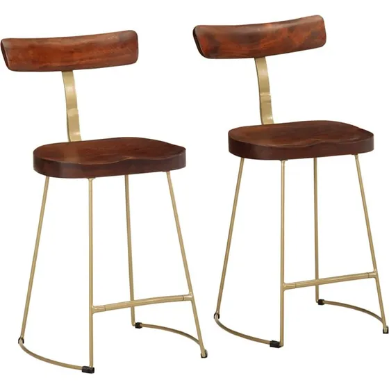 vidaXL 2 stk barstole 49x43x79 cm i massivt mangotræ