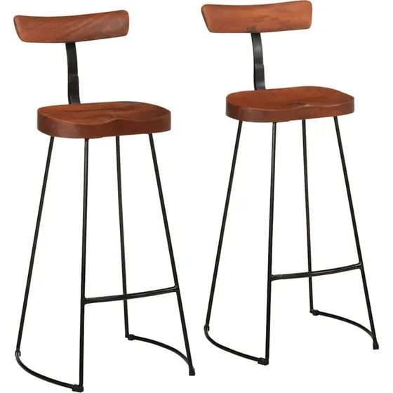 vidaXL Barstole 2 stk. 49x43x103 cm i massivt mangotræ