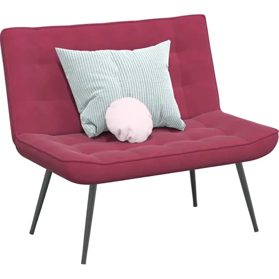 Bænk 110x74x84 cm velour vinrød