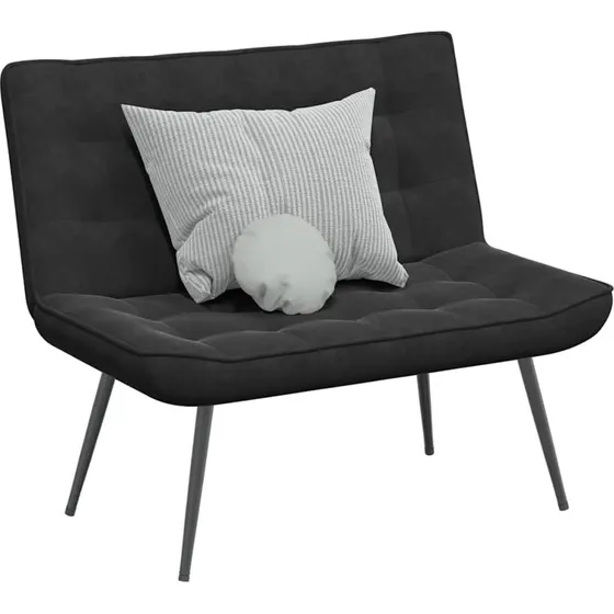 vidaXL bænk 110x74x84 cm velour, sort