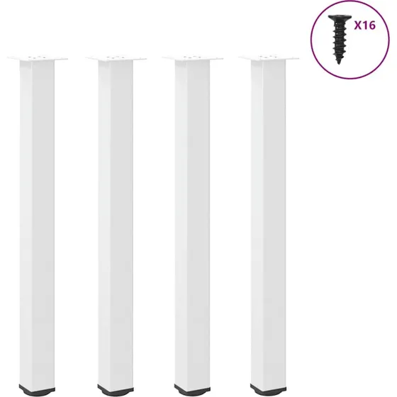 vidaXL barbordsben 4 stk. hvid 100-102 cm stål