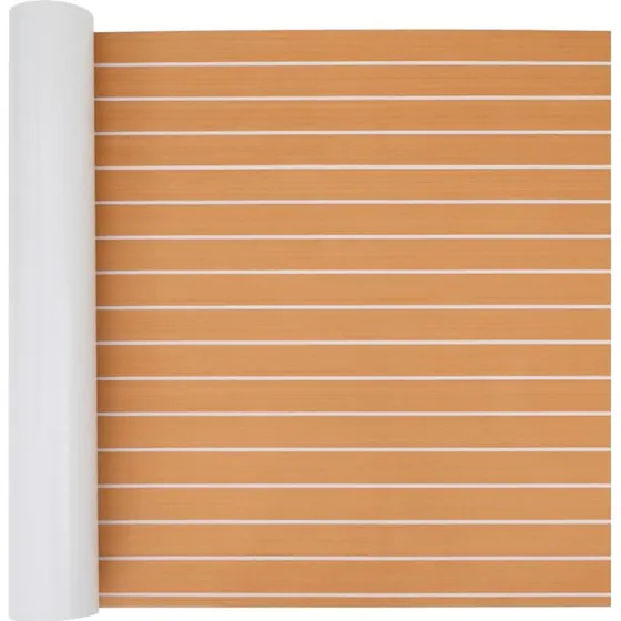 vidaXL Bådmåtte Stribet brun/hvid 240x90x0,5 cm EVA