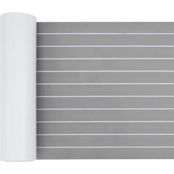 vidaXL Selvklæbende Bådmåtte EVA Lysgrå/Hvid 240x60x0,5 cm