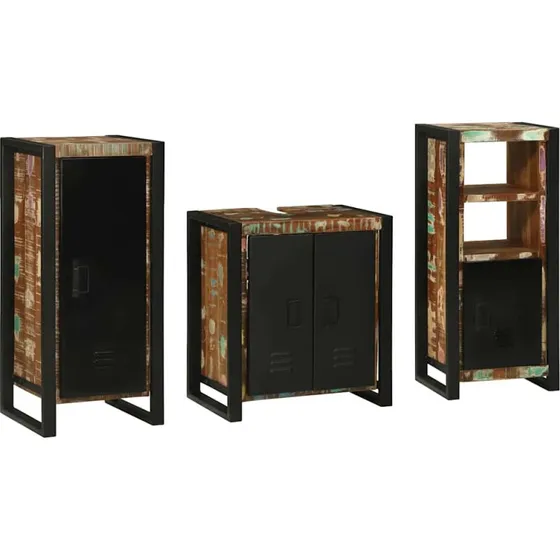 vidaXL Badevrelsesmbelst 3 dele Mnstret/sort  Solid genbrugs tr