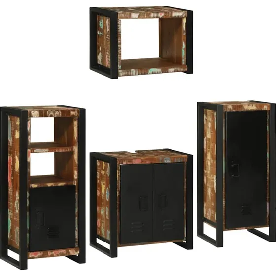 vidaXL Badevrelsesmbelst 4 dele  Flerfarvet solid genvundet tr