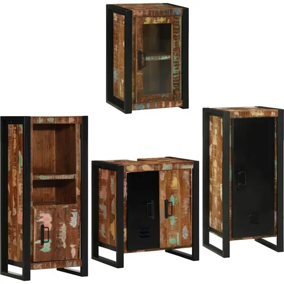 vidaXL Badevrelsesmbel st 4 dele, flerfarvet solid genvundet tr