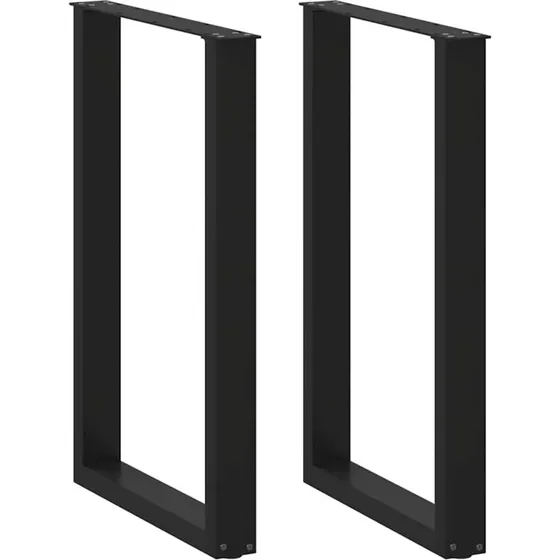 vidaXL U-formet barbordsben 2 stk sort 60x(90–91) cm stål