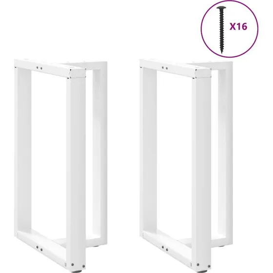 vidaXL T-formede barbordsben 2 stk. hvid 60x35x(90-91) cm stl