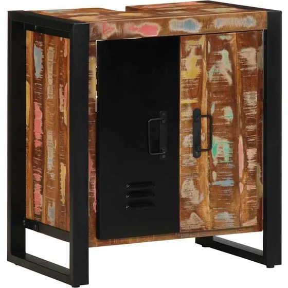 vidaXL Badeværelsesskab i genbrugstræ brun 55x35x60 cm