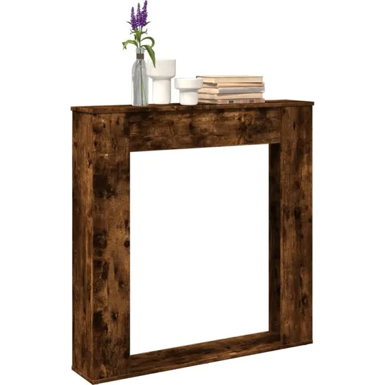 vidaXL forsats til pejs 100x20x100 cm konstrueret tr, rget eg