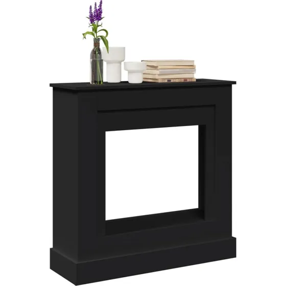 vidaXL forsats til pejs 90x30x90 cm, konstrueret tr sort