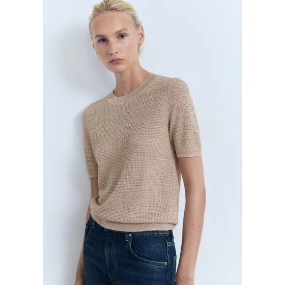 Glitter-sweater i lurex med rund hals (plus)