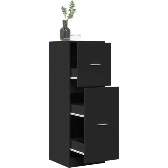 vidaXL apotekerskab 40x41x118 cm i konstrueret træ, sort