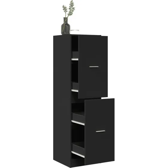 vidaXL Apotekerskab 40x41x144,5 cm  sort konstrueret tr