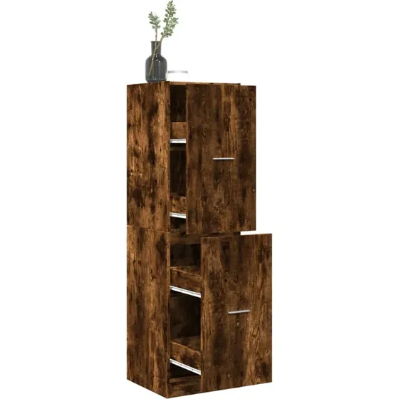 vidaXL apotekerskab 40x41x144,5 cm konstrueret træ, røget egetræsfarve