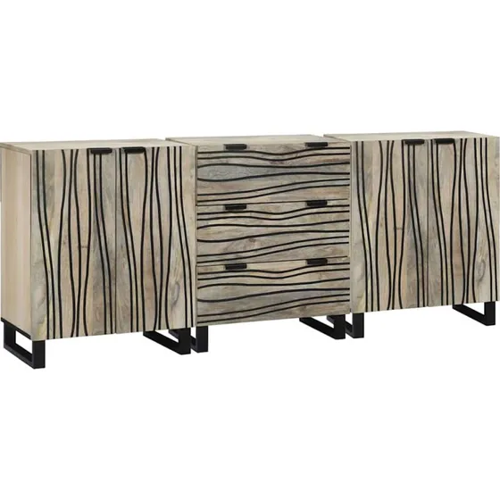 vidaXL Badevrelsesmbelst 3 dele med skuffe Hvid 180x33x75 cm