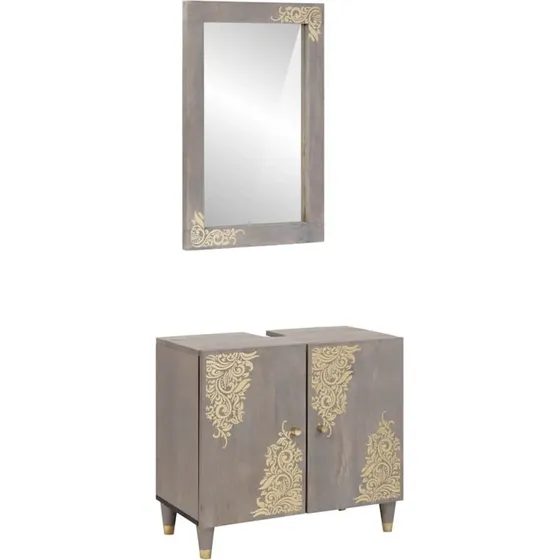 vidaXL Badevrelsesskabst vgmonteret 2 dele, gr, mangotr