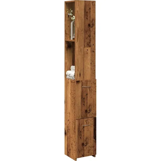 vidaXL badeværelsesskab 25x25x170 cm - gammelt trælook
