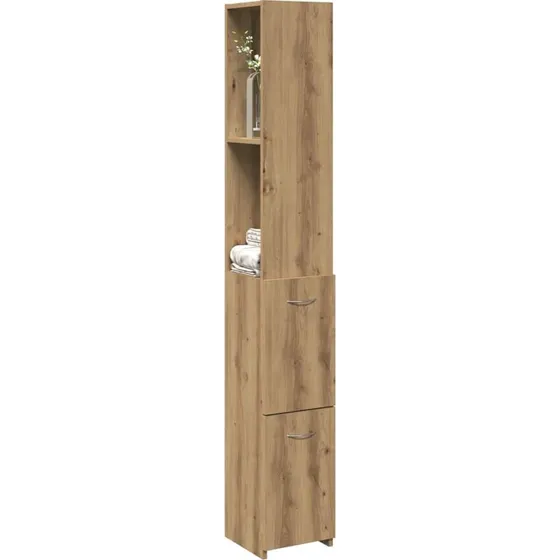 vidaXL badeværelsesskab 25x25x170 cm konstrueret træ kunsteg