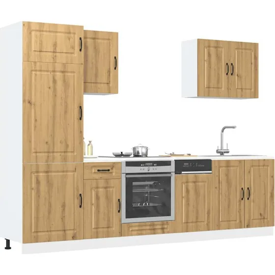 vidaXL 7-dele kkkenskabsst Kalmar, egetrsfarvet