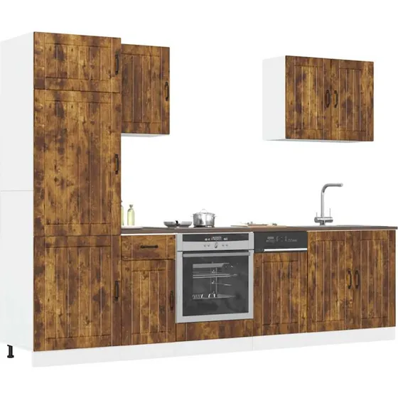 vidaXL 7-dele kkkenskabsst Lucca, rget eg