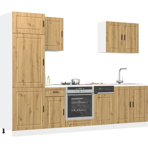 vidaXL Kalmar 7-dele køkkenskabssæt, egetræsfarvet