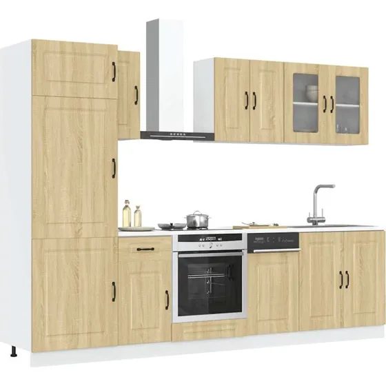 vidaXL Kalmar 8-dele kkkenskabsst, Sonoma-eg