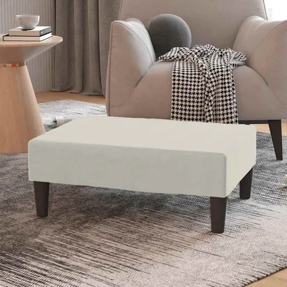 vidaXL fodskammel 78x56x32 cm fløjl cremefarvet