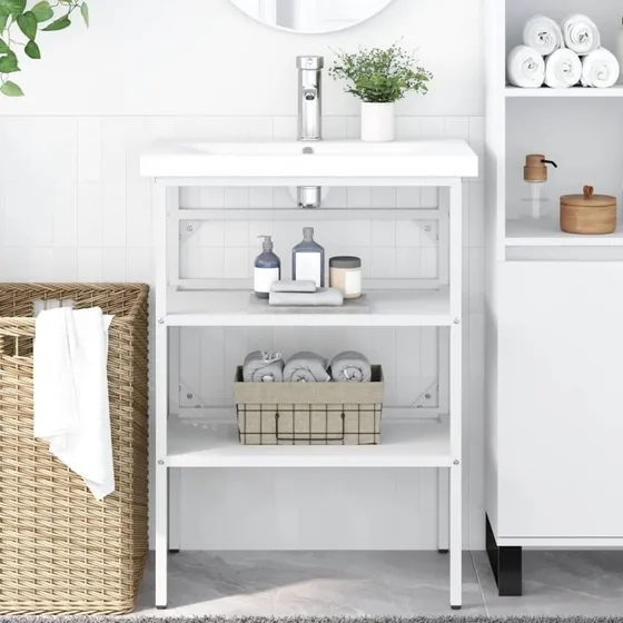 vidaXL badevrelsesmbel til hndvask 59x38x83 cm, hvid