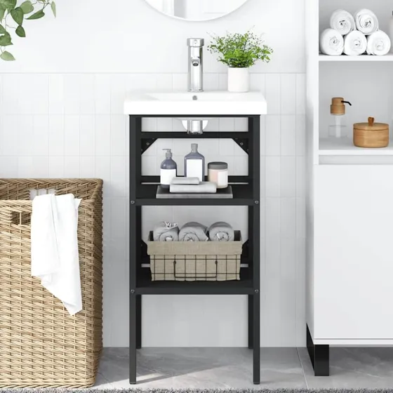 vidaXL hndvaskestel 40x38x83 cm i sort jern