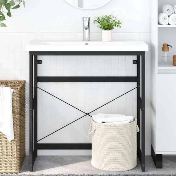 vidaXL badevrelsesmbel til hndvask 79x38x83 cm, sort jern