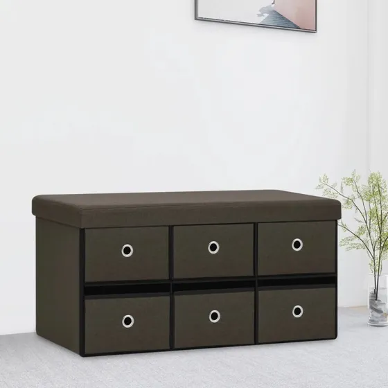 vidaXL foldbar opbevaringsbænk 76x38x38 cm mørkebrun