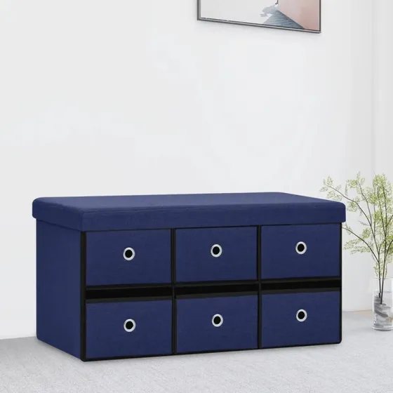 vidaXL foldbar opbevaringsbænk 76x38x38 cm blå