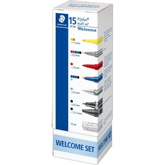 Staedtler Triplus Welcome set - 15 dele i holder