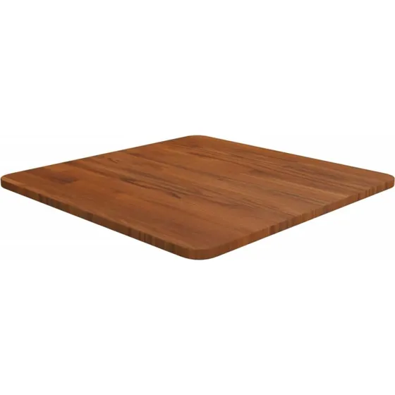 vidaXL bordplade i massivt eg 50x50x1,5 cm, mørkebrun