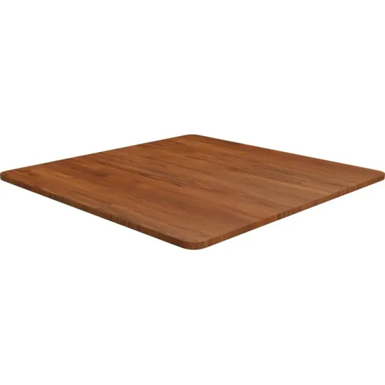 vidaXL bordplade i massivt egetræ 70x70x1,5 cm mørkebrun