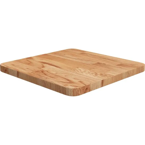 vidaXL bordplade i massivt egetræ 40x40x2,5 cm, lysebrun