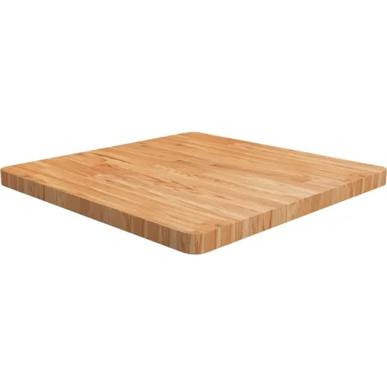 vidaXL firkantet bordplade 70x70x4 cm behandlet massivt eg lysebrun