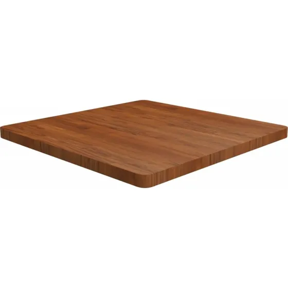 vidaXL bordplade i massivt egetræ 80x80x4 cm mørkebrun