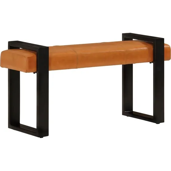 vidaXL bnk 110 cm i gte gedeskind, sort/brun