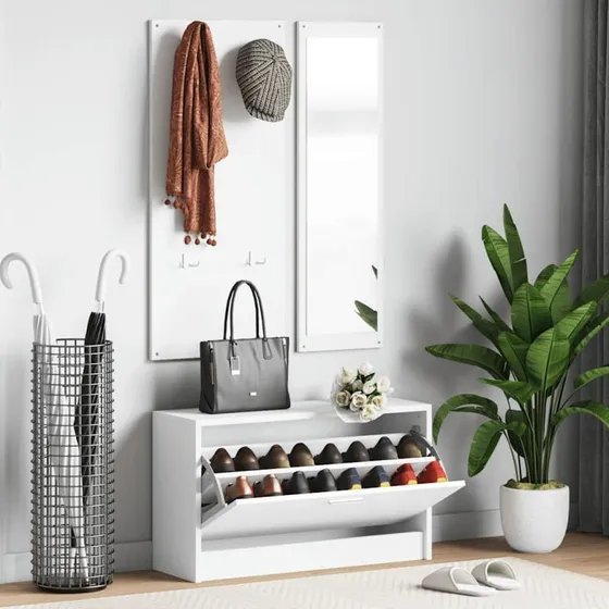 vidaXL 3-i-1 skoskabssæt i konstrueret træ, hvid